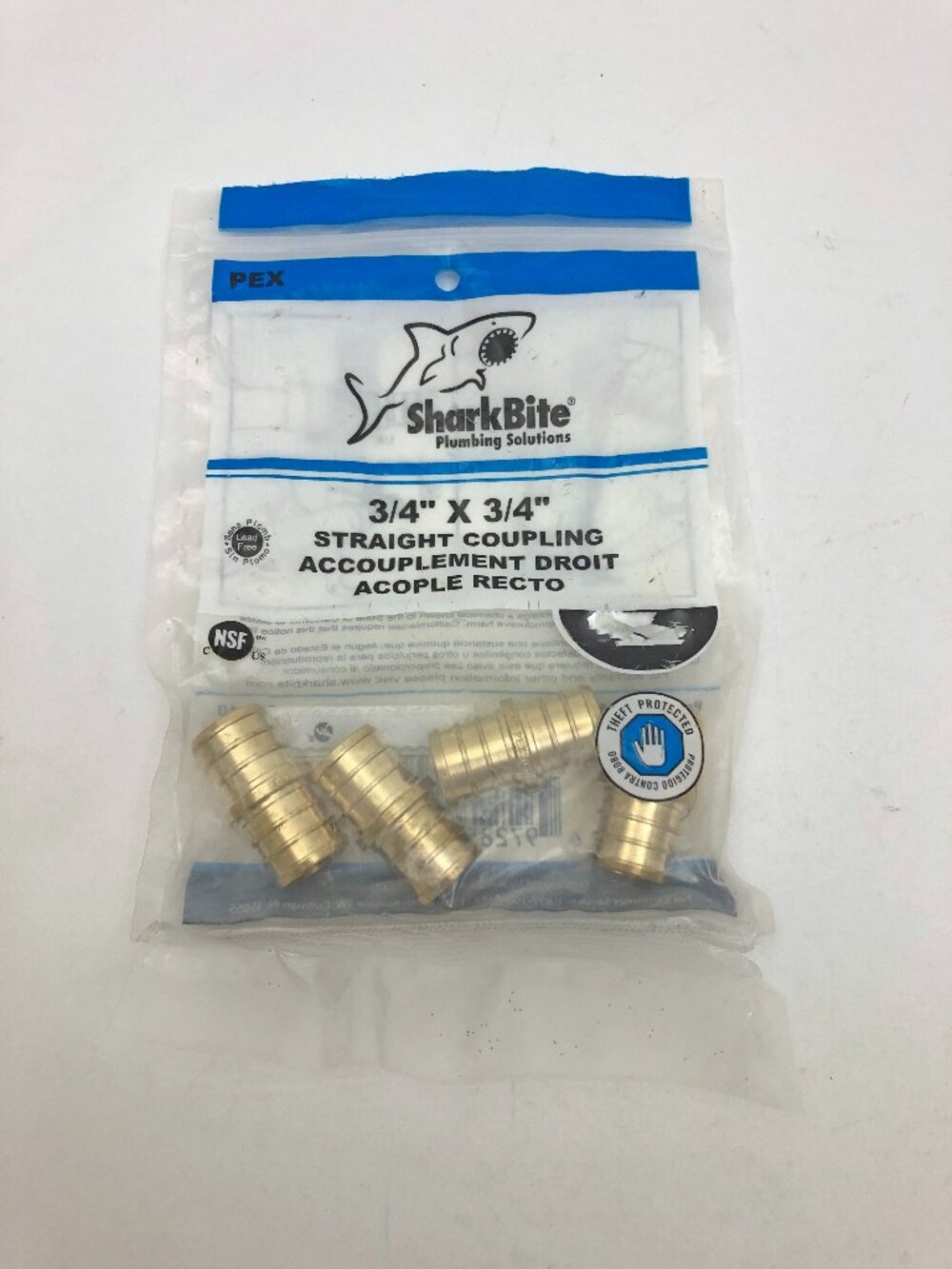 SharkBite UC016LFA Pak-4 3/4" x 3/4" PEX Hose Barb Straight Coupling Adapters